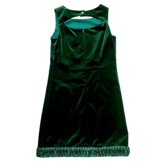 Florence Eiseman Emerald Green Velvet Dress Size 14 - Picture 4 of 5